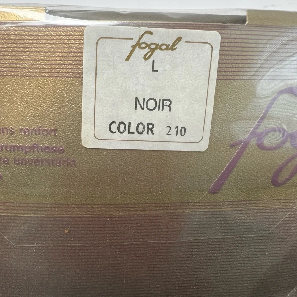 Fogal Size Large Flou Doux 174 Pantyhose Fine Fishnet Sheer Noir Black NWT‎